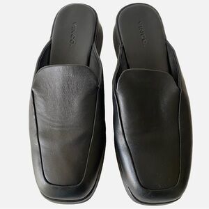 Vince, Raquel Backless square toe leather wedge slip on platform mule